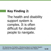 Key Finding 2:  The health and disability support system is complex. It is often difficult for disabled people to navigate.  My Experiences, My Rights: A Monitoring Report on Disabled People’s Experiences of Health and Wellbeing in Aotearoa New Zealand 5/20